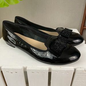 Cole Haan Grand OS Black Morgan Jeweled Bow Slipper Flat (Sz 8 1/2)